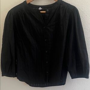 Old Navy Black Boho Button Up Blouse size M